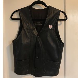 Vintage real leather motorcycle vest.